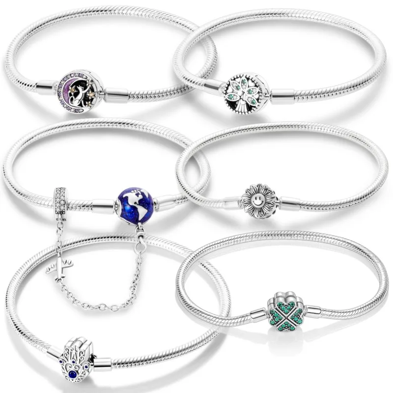 

Original Heart Shell Butterfly Footprint Bracelet 925 Sterling Silver Fit Brand Me Charm Beads Fashion Women Bracelet Jewelry 1