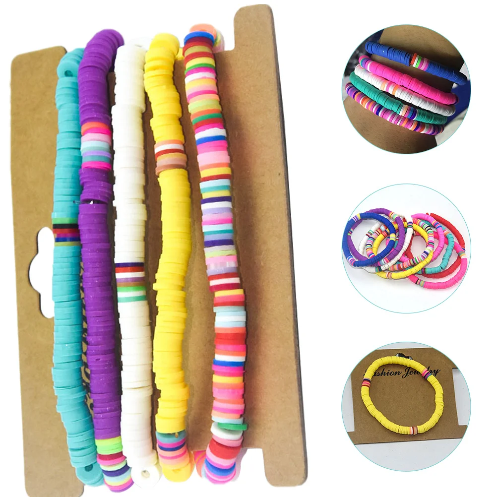 

Bracelets Bracelet Bohemian Stretch Beads Bead Elastic Set Clay Stackableflat Heishi Rainbows Beaded Layering Rope Surferpolymer