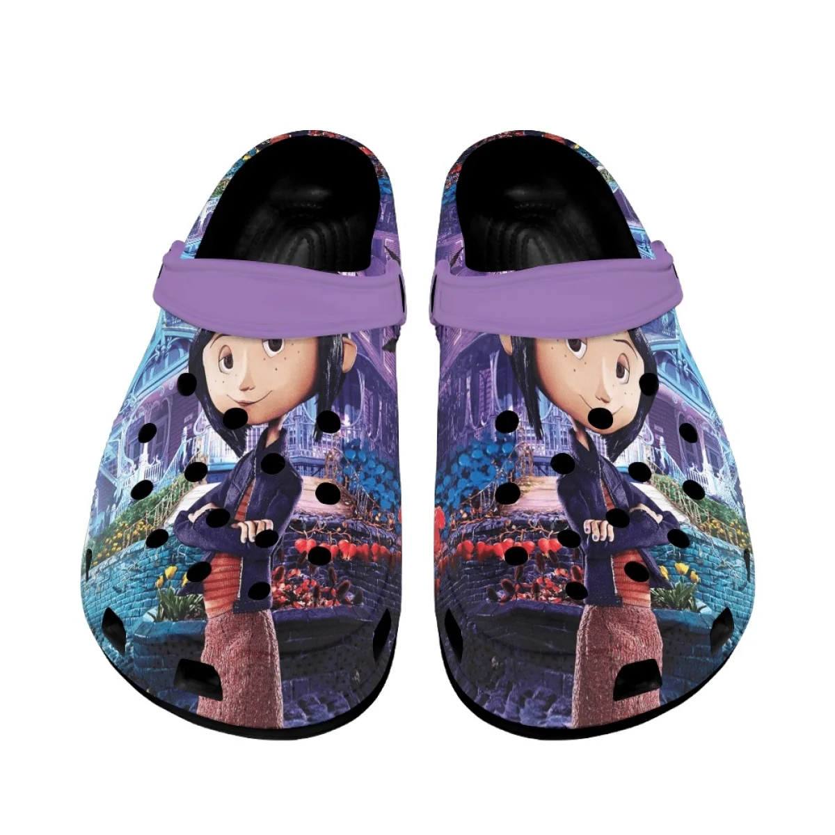Summer Outside Wear Non-slip Slippers Coraline The Secret Door Anime Design Beach Sandals Female Home Lightweight Slides Girls
