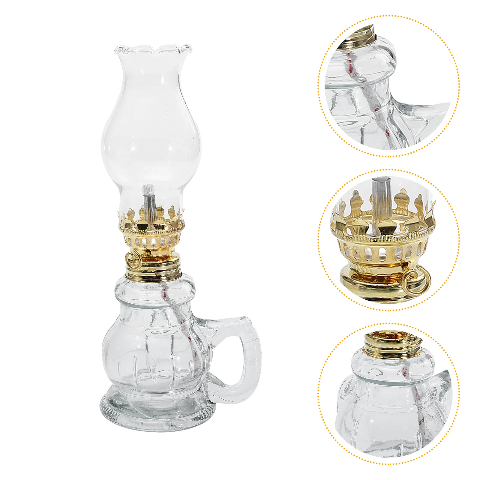 

Lantern Kerosene Oil Lamp Decorative Small Glass Eid Mubarak Vintage Mini Camping Household Lotus