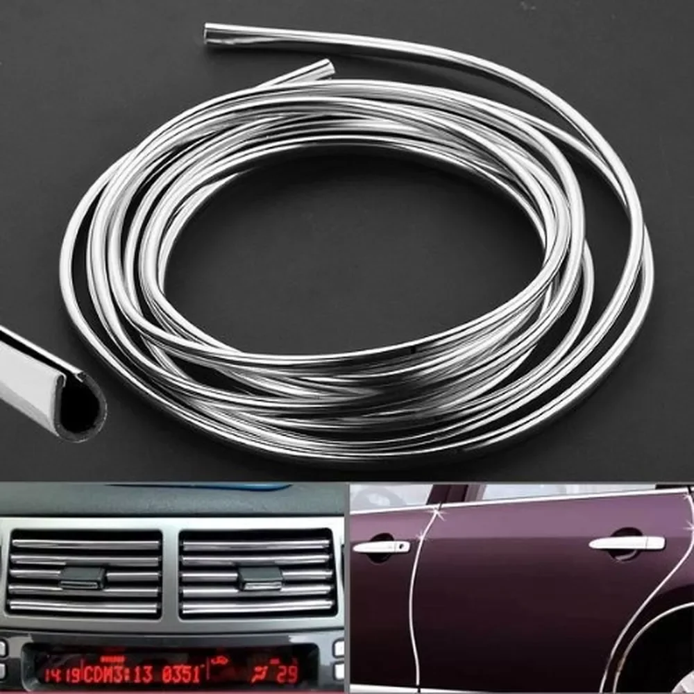 

Car Door Edge Scratch Protection Strip Bumper Anti-collision Strip DIY Silver PVC Molding Decorative Strip Auto Accessories