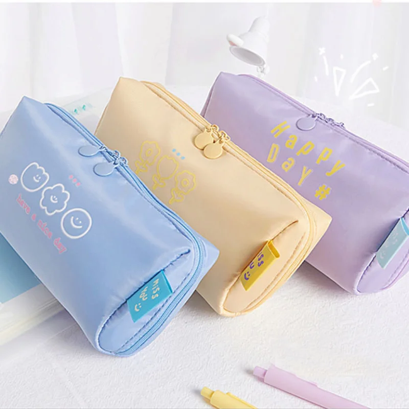 

Canvas Pencil Case Kawaii Pencil Case Cases School Accessories Korean Stationery Supplies Cute Pen Pouch Cute Pencil Case