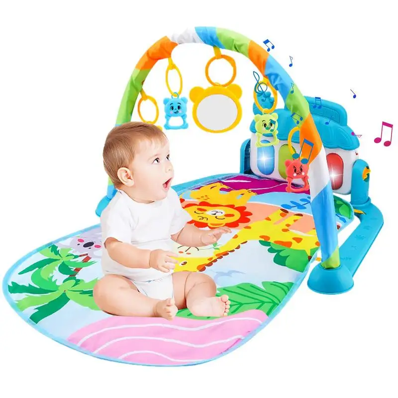 

Toddler Gym Extra-Large Playmats With Colorful Toys And Music Non-Slip Playmat Early Sensory Exploration Piano Tummy Time