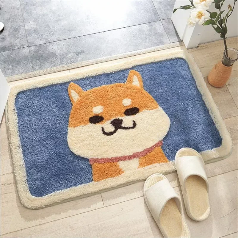 

50X80cm Thicker Soft Carpets For Living Room Door Mat Akita Dog Area Rugs Home Carpet Floor Mat Delicate Japan Style Area Mat