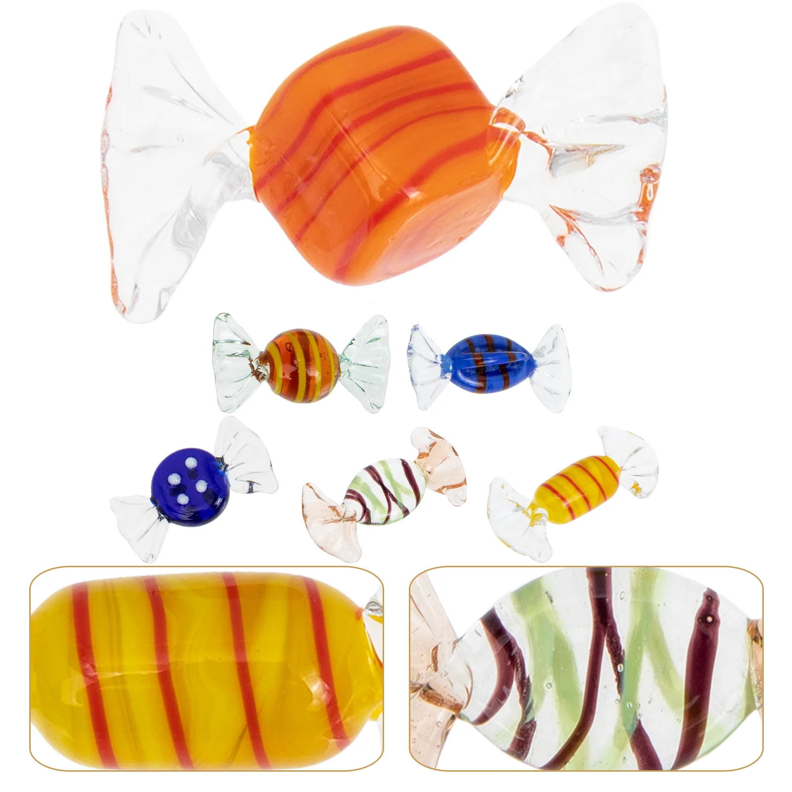 

Candy Decor Ornament Glass Sugar Ornaments Mini Decoration Adorn Wedding Figurine Decors Exquisite Desktop Scene Craft Murano