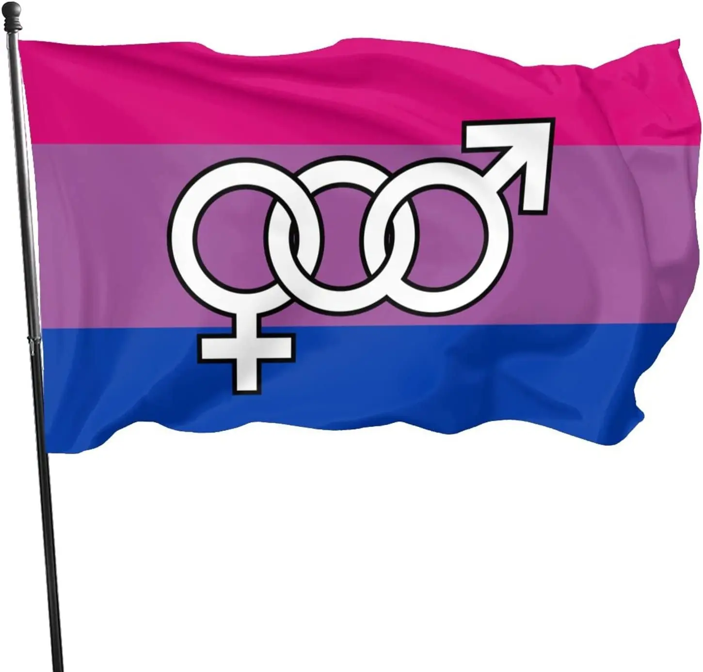 

ЛГБТ Bi Pride флаг 3x5 футов, яркий цветной декоративный флаг с металлическими Люверсами, открытый флаг для дома и сада, флаг баннер