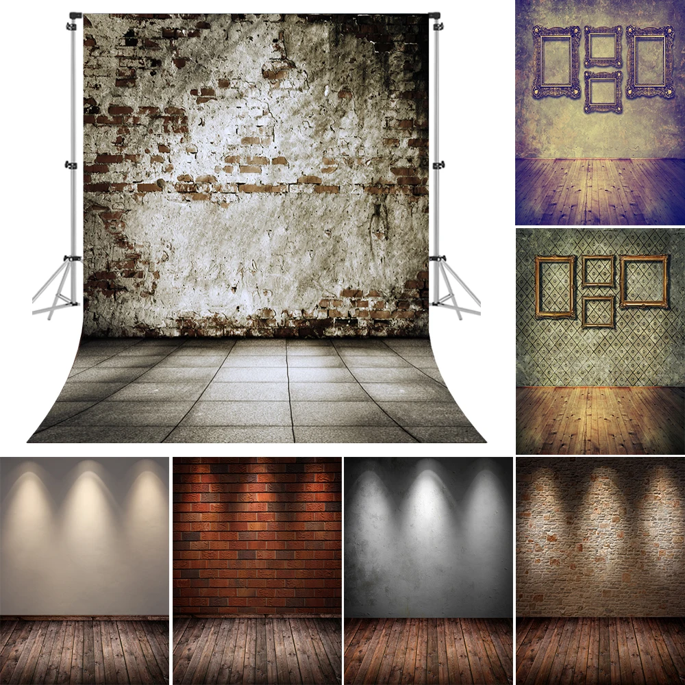 

Bonvvie Photography Backdrops Brick Wall Wooden Board Floor Backgrounds Vintage Portrait Photocall Props for Photo Studio