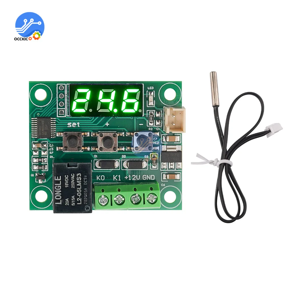 

5V 24V W1209 LED Thermostat NTC Digital Temperature Controller -50-110°C Relay Output Temperature Control Thermostat Switch