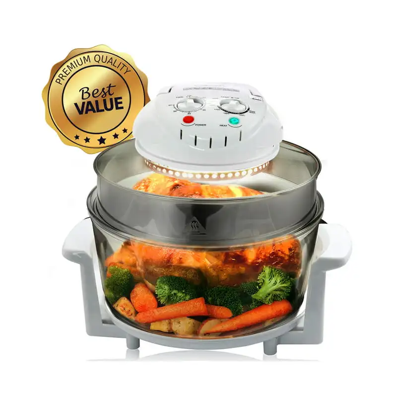 

Countertop 14.25 Inch Halogen Oven Air Fryer/Rotisserie/Roaster in White