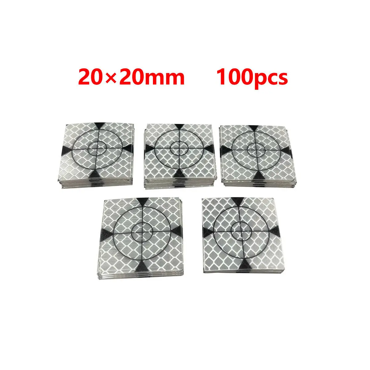 

100pcs 20~60mm Total Station Reflector Sheet Reflective Tape Target Survey Geography Reflector Target Reflective Sticker