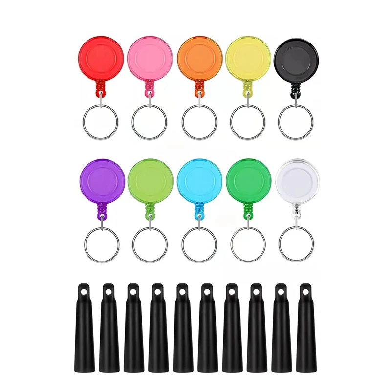 

10 PCS Retractable Pencil Holder With Silicone Pen Holders Key Ring Badge Reel Pen Clip For Carpenter Nurse Teacher