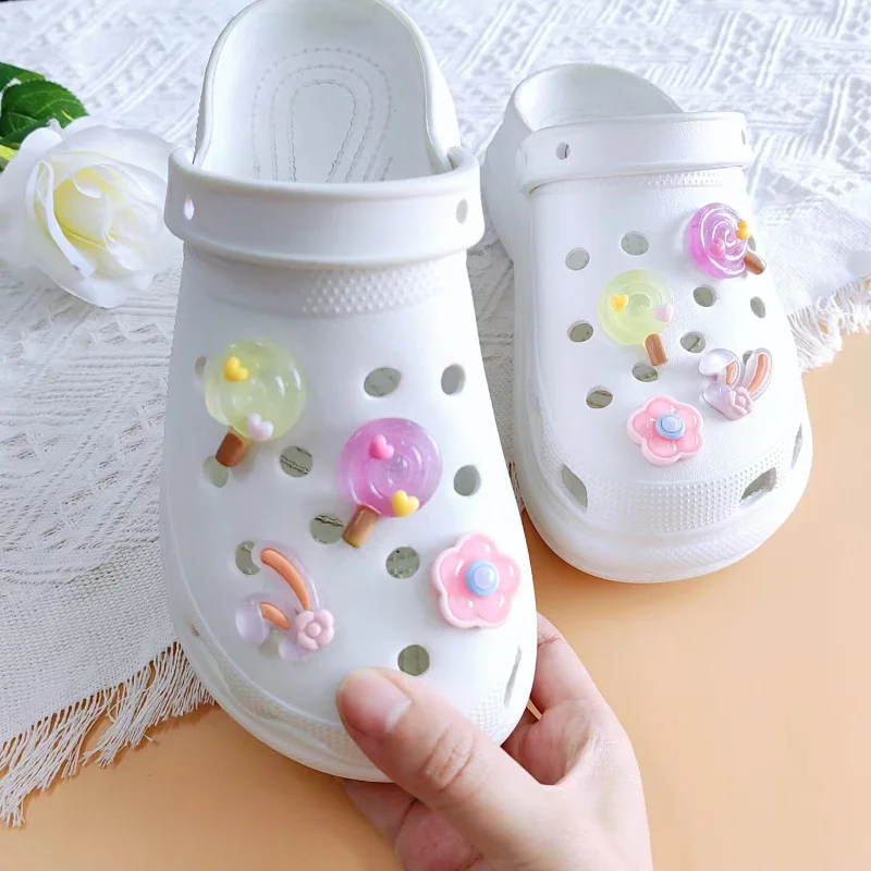 8-12Pcs/Set  New Led Glowing Croc Charms Accessories Flower Diy Shoes Decorations Party Disco Decor Luminous Light Up Glow Strap