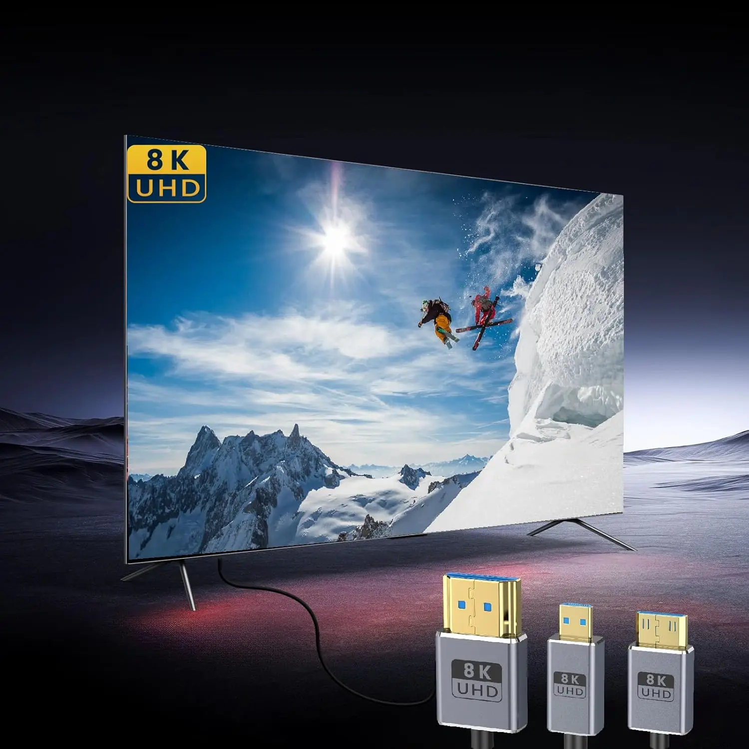 Фото Удлинительный кабель HDMI под прямым углом 8K, 1 фута, ультратонкий коаксиальный кабель HDMI M-F длиной 90 градусов (44 Гбит/с, 8K при 60 Гц, 4K при 240 Гц), поддержка динамических H №5