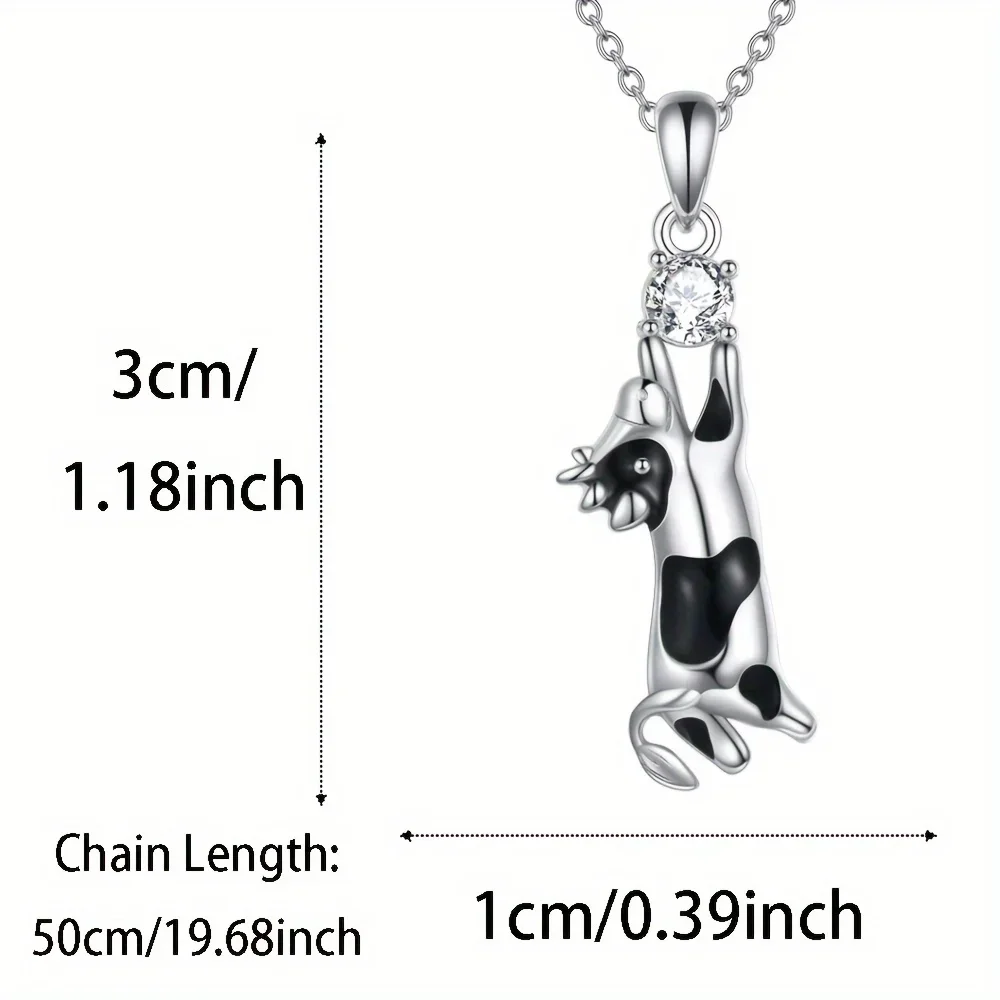 Модное и милое ожерелье с подвеской в виде коровы 1 шт. блестящее украшение