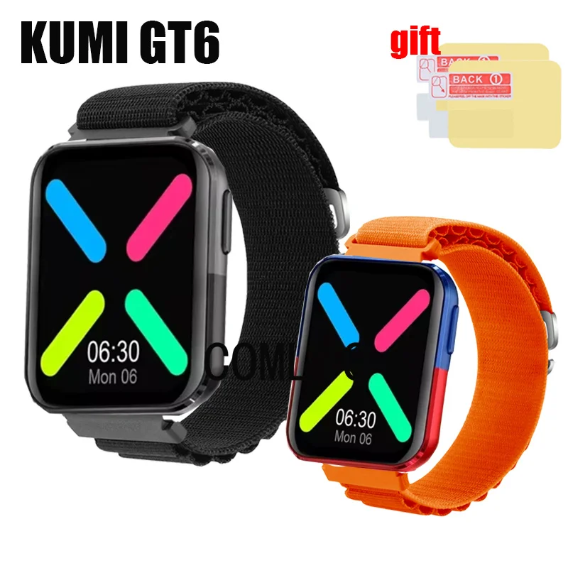 Ремешок для умных часов KUMI GT6 нейлоновый регулируемый мягкий браслет женщин и