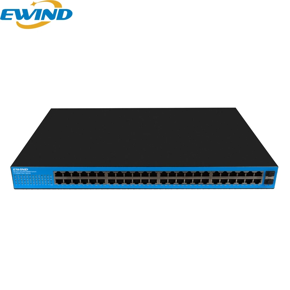 EWIND Gigabit POE Switch 48 POE Ports with 2 1000Mbps Uplink SFP Slot Ethernet Switch for IP Camera Wireless AP Network Switch