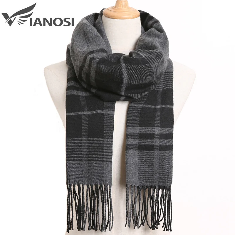 

[VIANOSI] Luxury Desin Men Scarf Foulard Plaid Scarves Ponco Casual Winter Scarfs Male Bufandas ombre