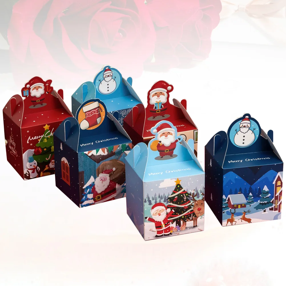 24 шт. рождественские подарочные коробки канун Рождества квадратный держатель