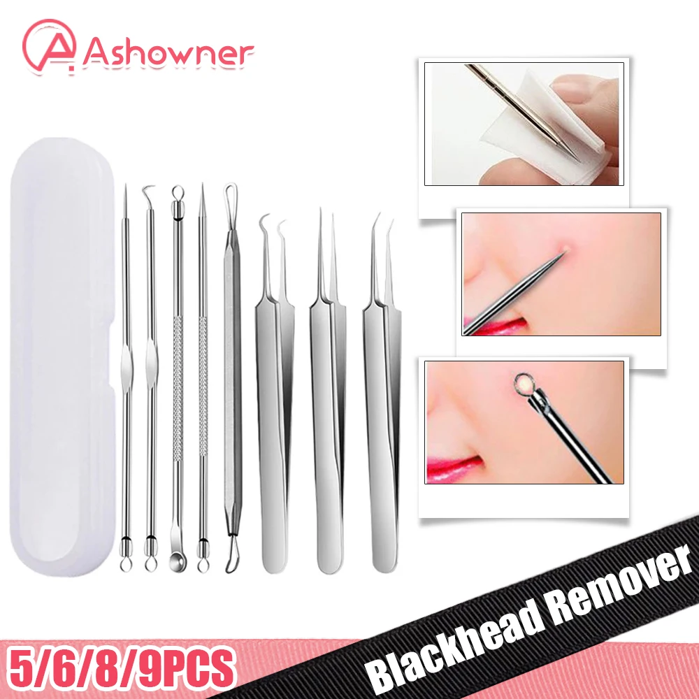 9 шт. иглы для удаления чёрных точек на лице |