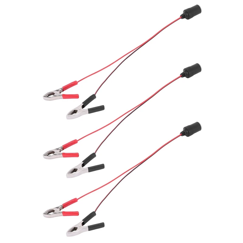 

3X Car Battery Terminal Clip-On Cigarette Lighter Power Socket Adaptor 12V Camping