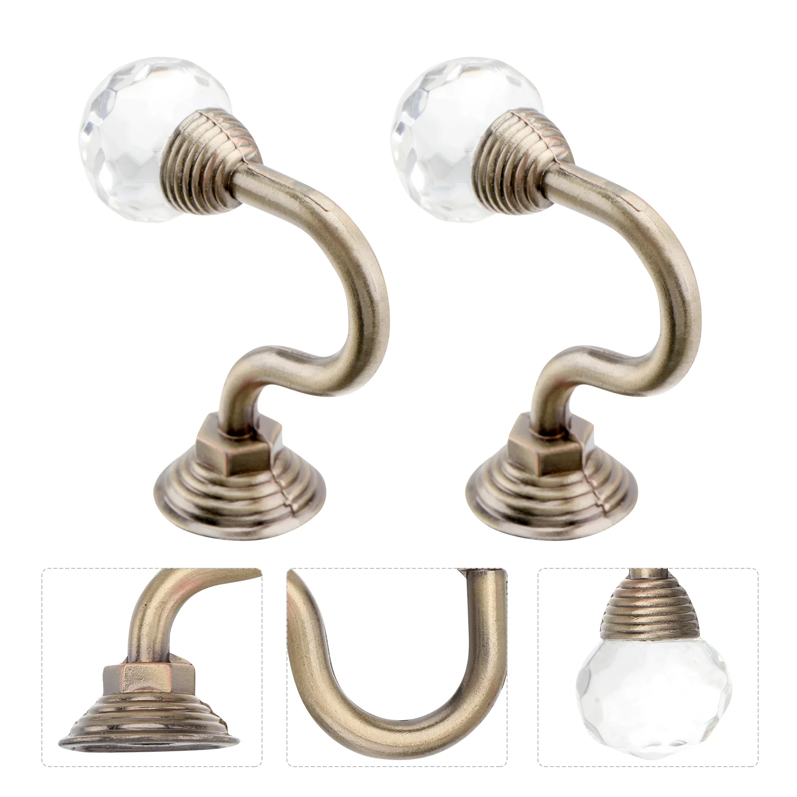 

2Pcs Elegant Simple Chic European Home Hooks Curtain Hooks Alloy Tiebakcs Wall Hooks