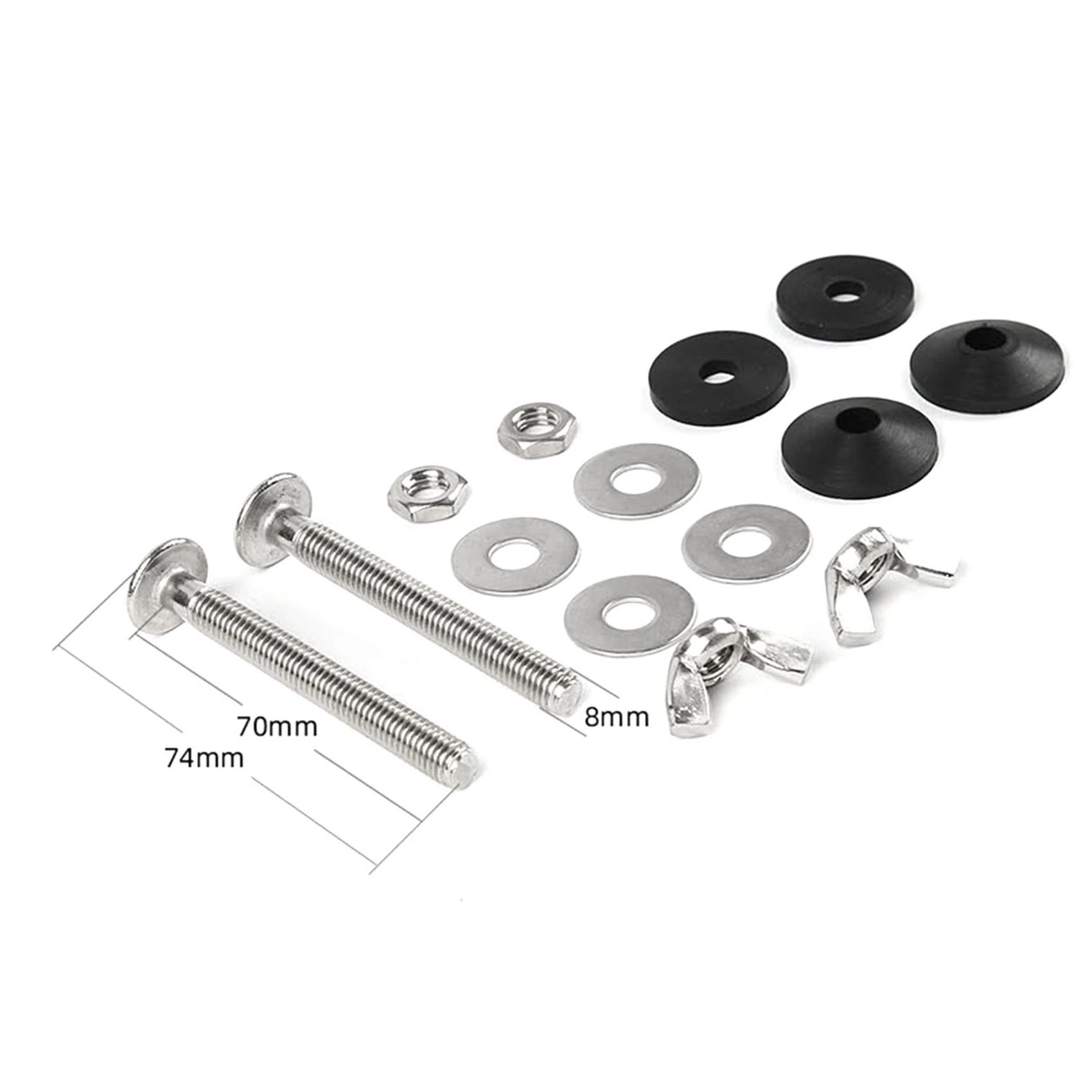 Фото THIVN-4 Pack Комплекты болтов для унитаза для чаши Комплект болтов для бачка, крепежный фитинг для унитаза из нержавеющей стали с двойными прокладками №2