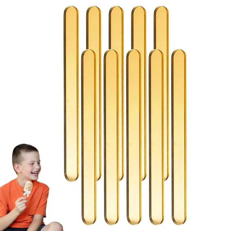 

10pcs Ice Cream Popsicle Sticks Natural Acrylic Sticks Ice Cream Spoon Hand Crafts Art Ice Cream Lolly Cake Pastry Tools