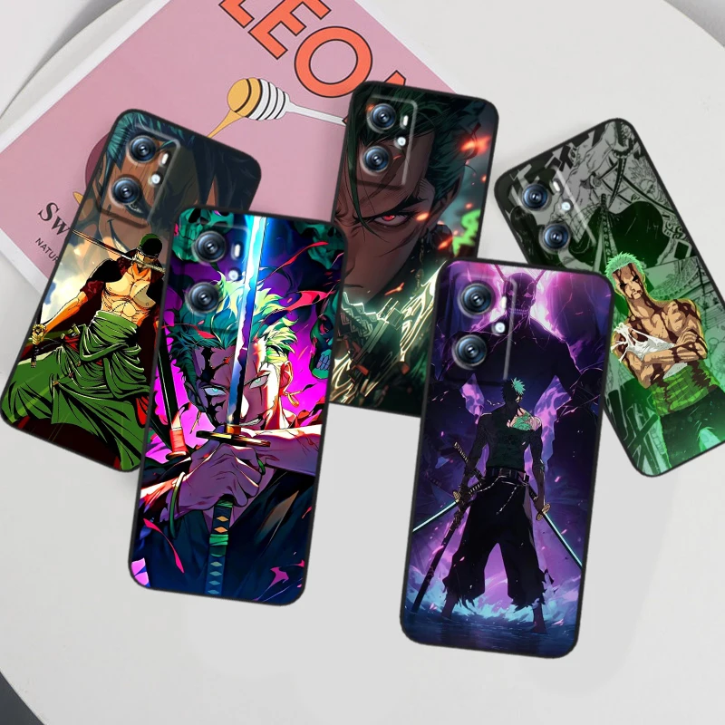 Zoro Аниме One Piece мультфильм для OPPO Find X6 X5 X3 A54S A5 A94 A16 A53S A57 A74 A72 A98 A78 A96 A9 5G черный мягкий