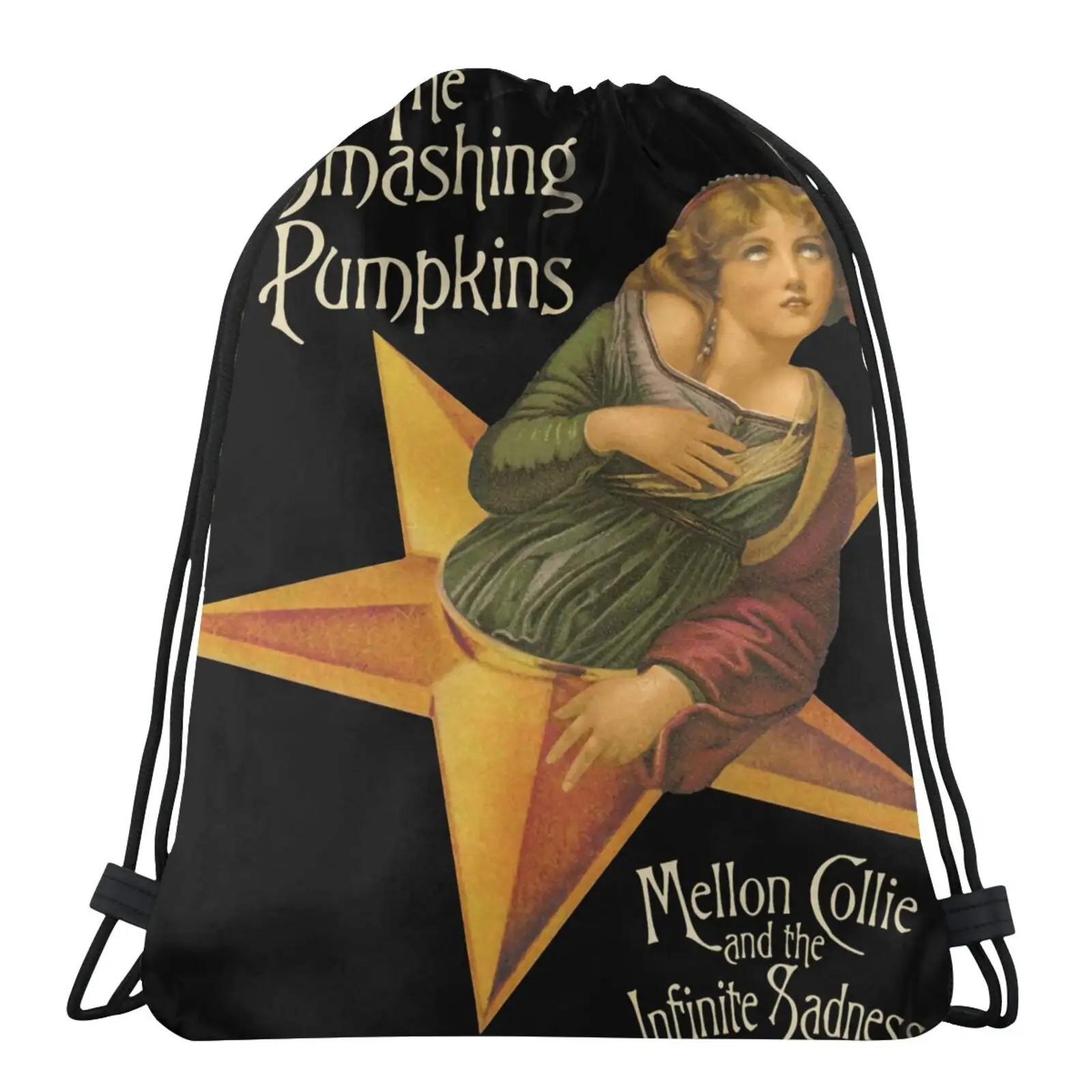 

90-е The Ashing Pumpkins, сумка Mellon Collie, сумки на шнурке, сумки для хранения, сумки для обуви, сумки-тоуты на заказ, женская сумка, Женская тканевая сумка