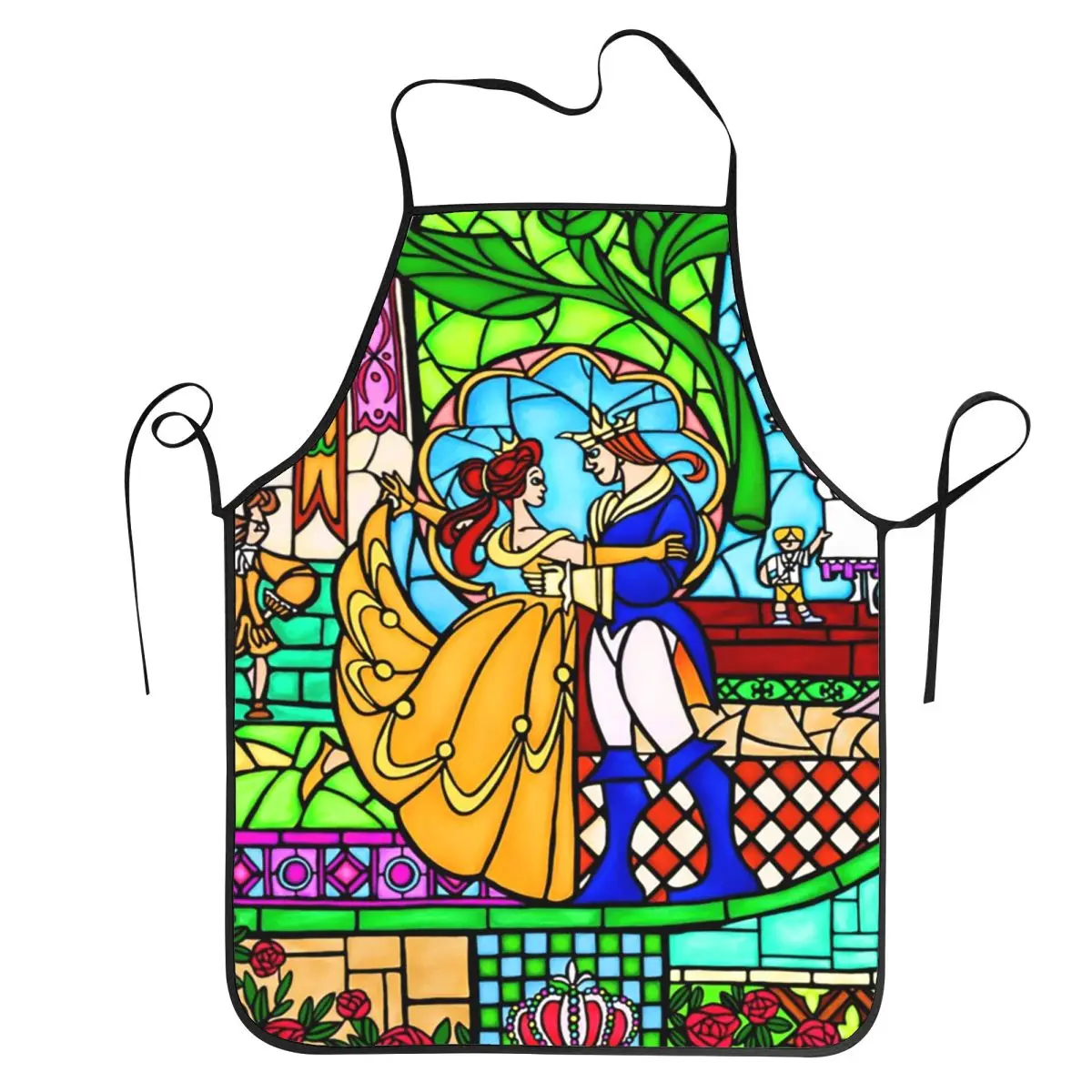 На заказ забавный фартук Красавица и чудовище для мужчин женщин унисекс кухонный