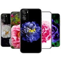 peonies beautiful flower phone case for xiaomi mi 11 lite pro ultra 10s 9 8 mix 4 fold 10t 5g black cover silicone back prett
