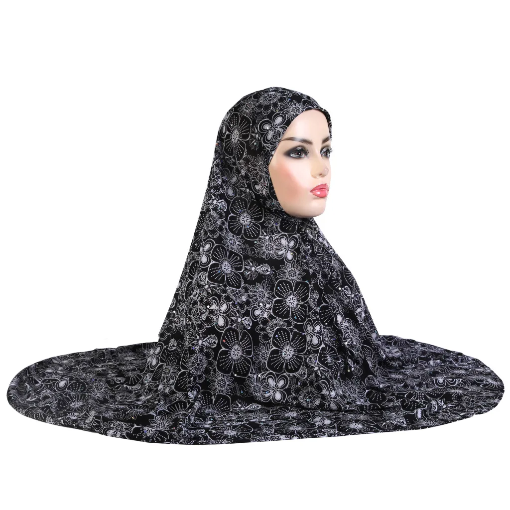 big size L 90*80cm muslim pray hijab amira pull on colors scarf headscarf islamic scarves  muslim fashion  jersey hijab