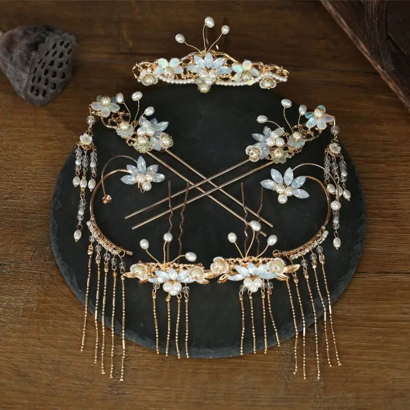 Hanfu головной убор шпилька для волос с кисточкой антикварная Корона невесты |