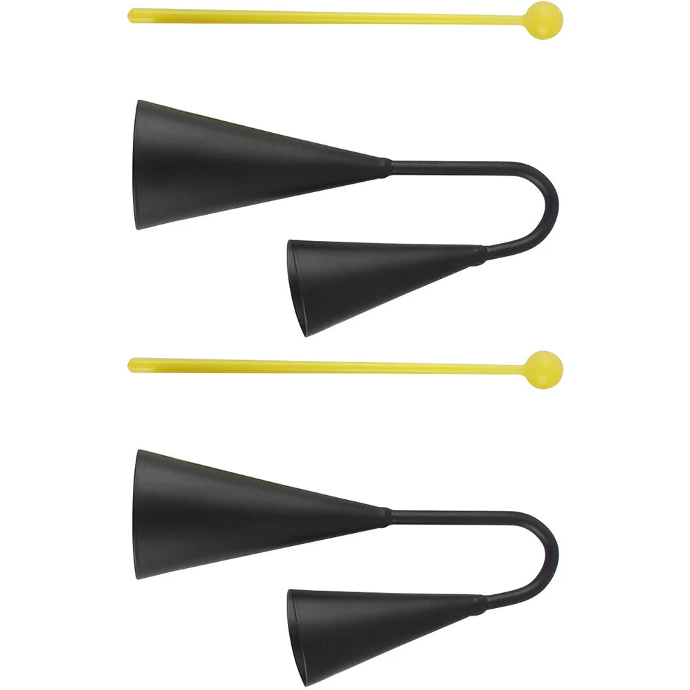 

2 Sets Musical Instrument Plaything Cowbells Sporting Events Instruments Kids Percussion Drum Metal Child Playset