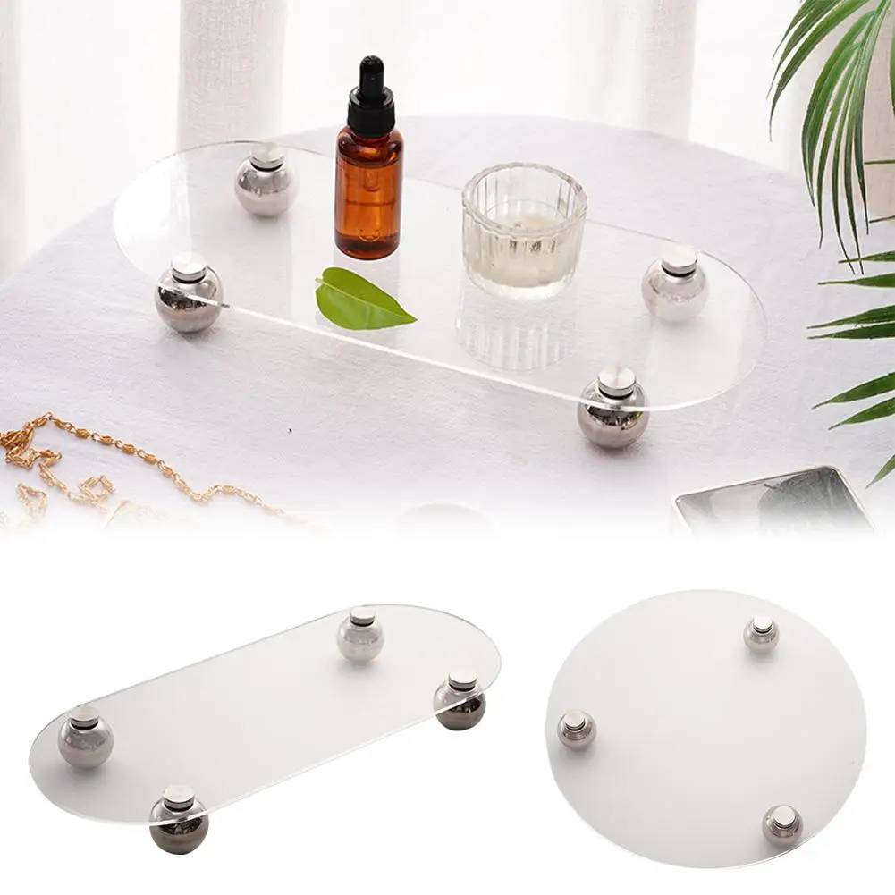 

Acrylic Transparent Tray Art Decorative Vanity Tray Bedroom Home Serving Decoration Tray Candle Room Living Wedding P4l9