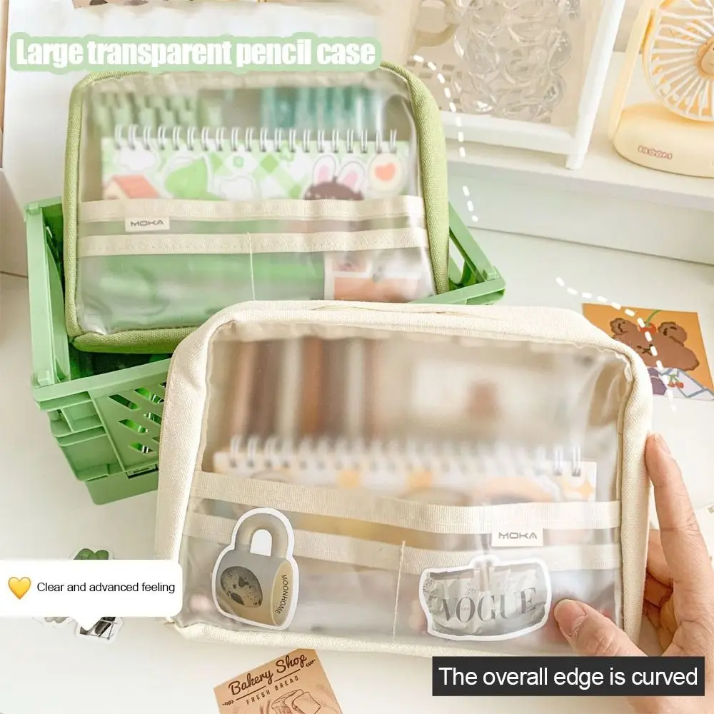 

Large-capacity Stationery Storage Bag High Quality Multi-function Canvas Stationery Organizer Portable Pen Bag Student