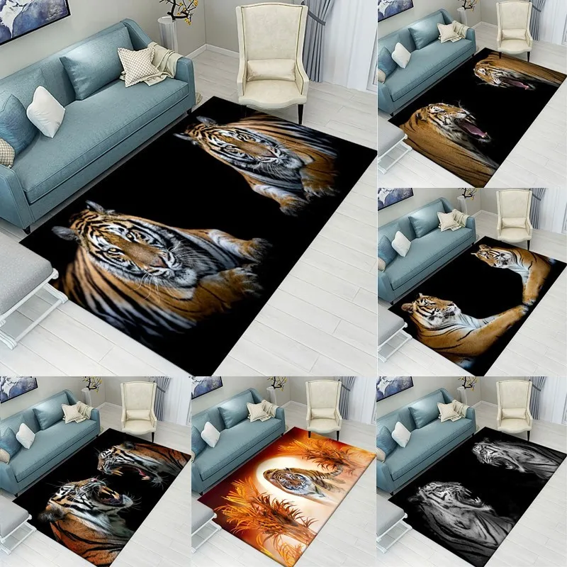 

3D Tiger Pattern Large Carpets For Living Room Luxury Animal Rugs Bedroom Soft Sponge Bathroom Kitchen Floor Mat Doormat