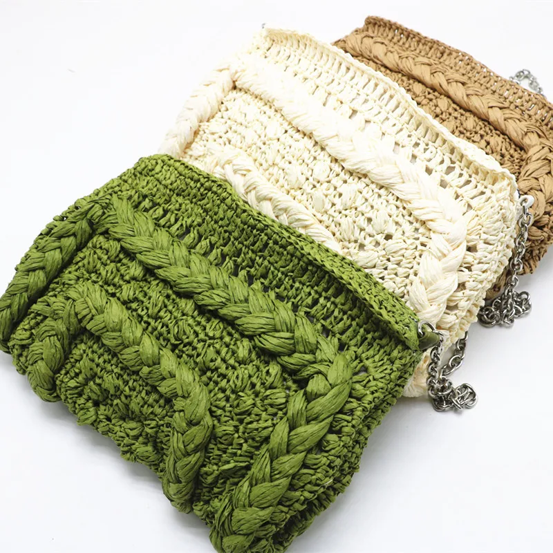 New hand-woven bag 2022 new style straw simple women's shoulder |