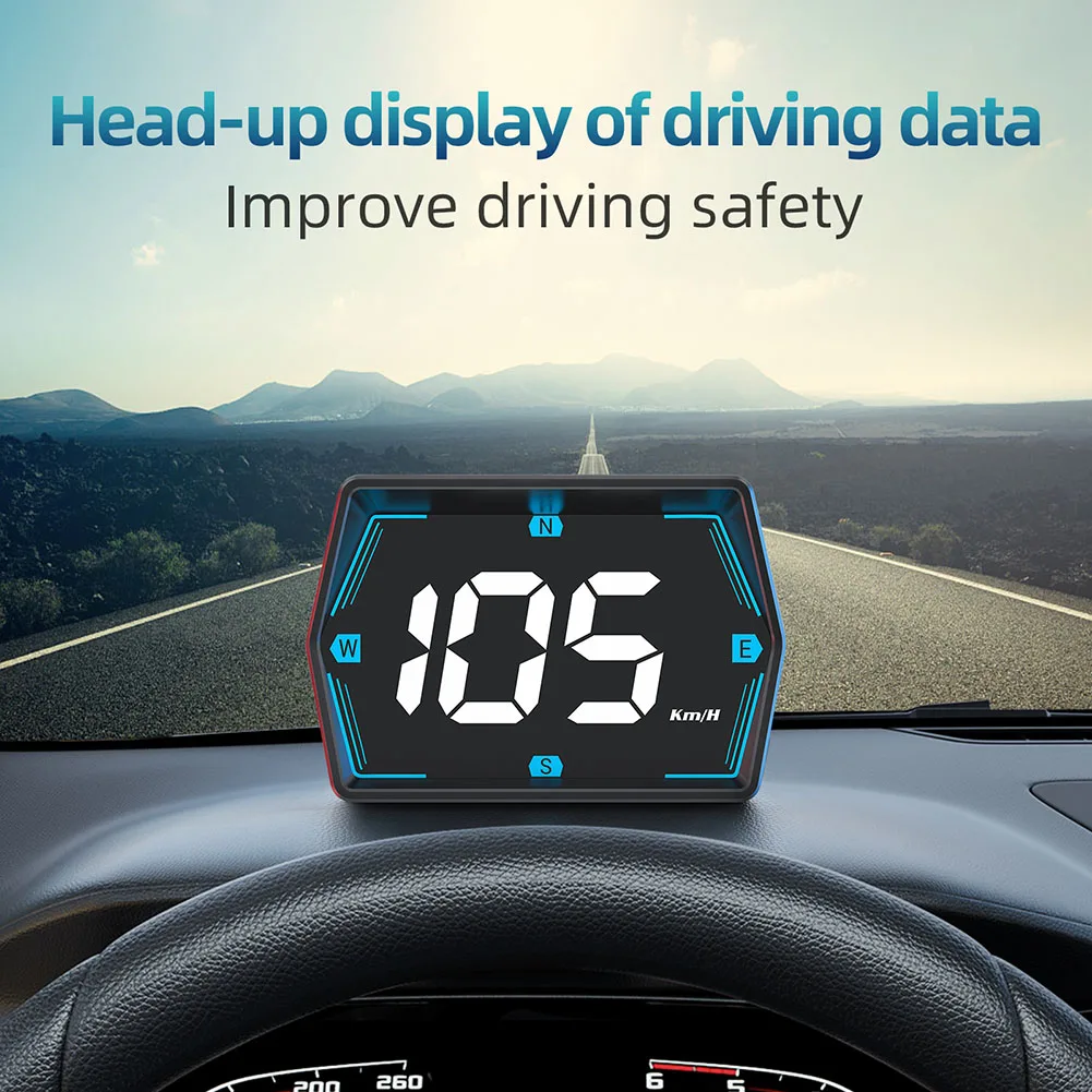 Автомобильный HUD цифровой GPS спидометр проекционный дисплей Mph Kmh сигнализация