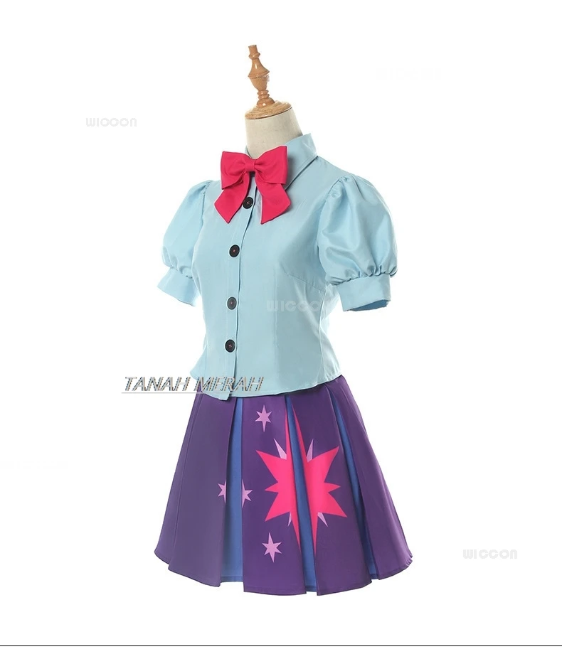 Аниме Little Pony Twilight Sparkle Косплей Костюм Парик Юбка Принцессы Униформа Наряд