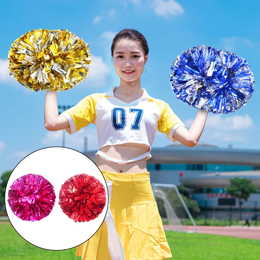 

2 Pieces Cheerleading Hand Ball Performance Sports Cheerleader Handheld Props Solid Color Gym Stadium Supply Red