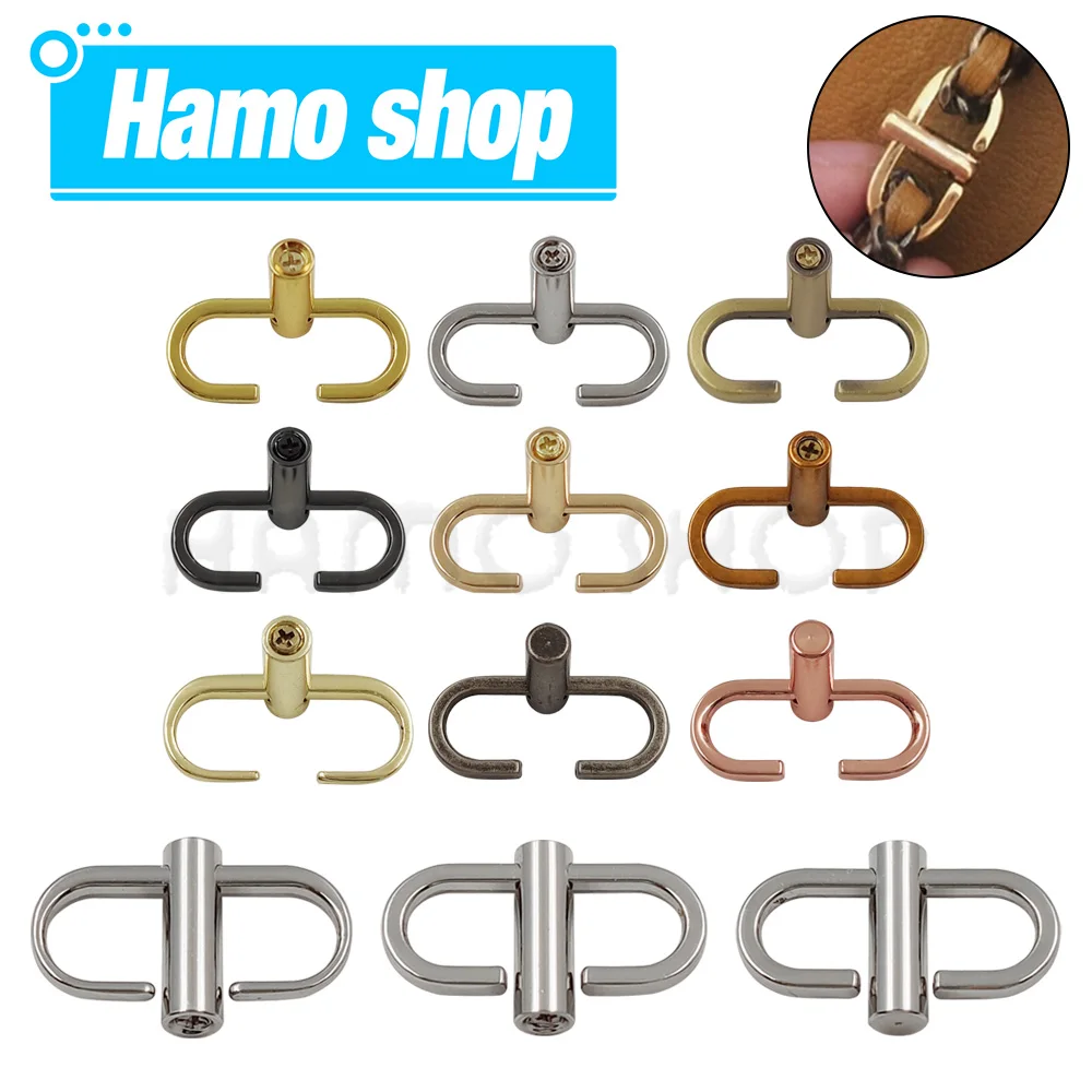 1pcs Metal Buckles Double Ring Bag Strap Chain Adjustable Swivel Ring Degree Connectors 360 Degree Rotation Hardware Accessories