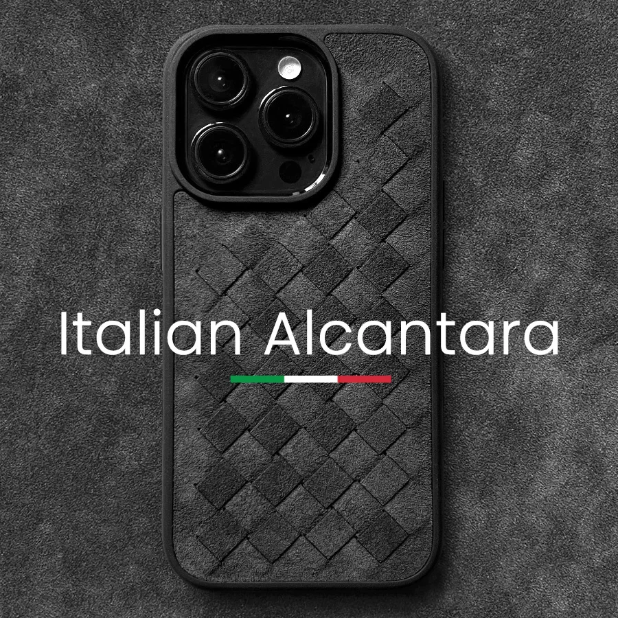 

Weave ALCANTARA Case for iPhone 14 Pro Max 13 12 mini Supercar Interior Luxury Suede Leather Drop Protection Phone Cover