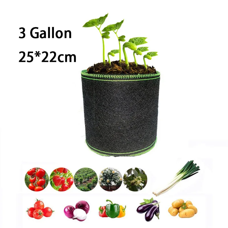 

3 Gallon Plant Grow Bags Tree Pots Flower Pots Fabric Planting Garden Tools Jardin Growing Bag Fruit Vegetables Planter Bags