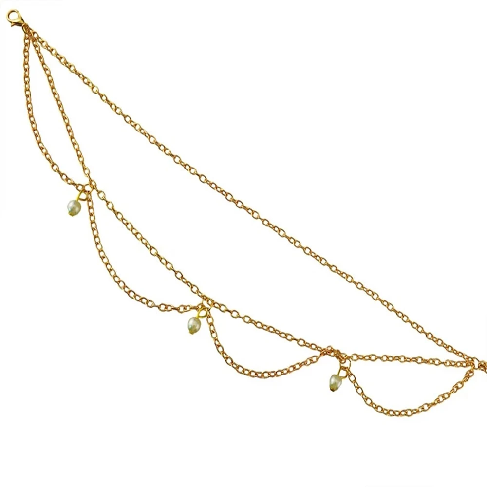 Женская цепочка для волос в этническом стиле золотистая богемном свадебные