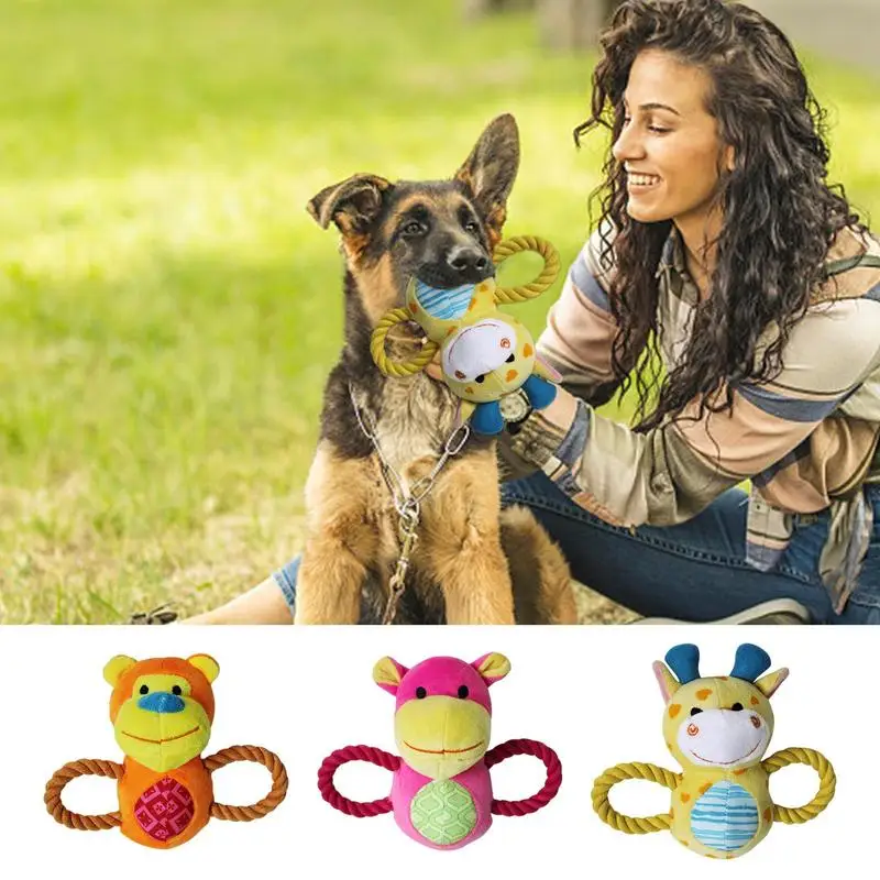 

Dog Chew Toy Interactive Pet Squeaky Toy Puppy Training Plush Chewers Dogs Teeth Cleaning Squeakers Dog Interactive Play Toys