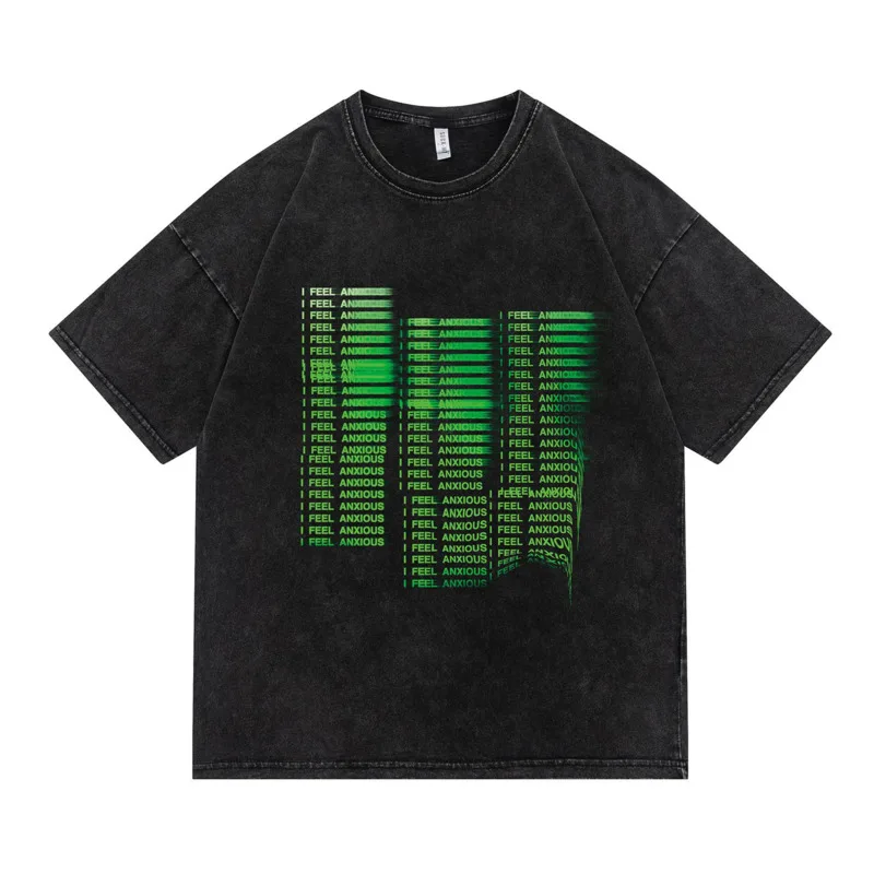 

SYUHGFA Men Clothing 2022 Summer Harajuku Print T-shirt New Korean Oversized T Shirt Loose Streetwear Vintage Washing Tops