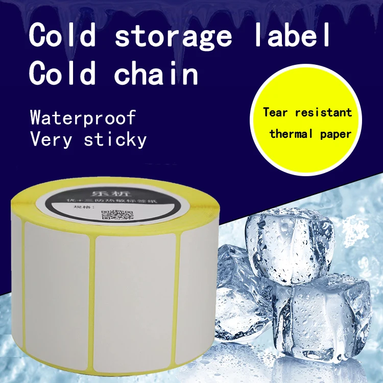 

Waterproof Thermal label paper Cold storage label Very sticky 60X40 Deepfreeze Sticker tear-resistant Thermal Label