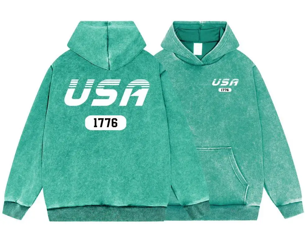 США 1786 мужская винтажная хлопковая толстовка с рисунком шрифтов простая