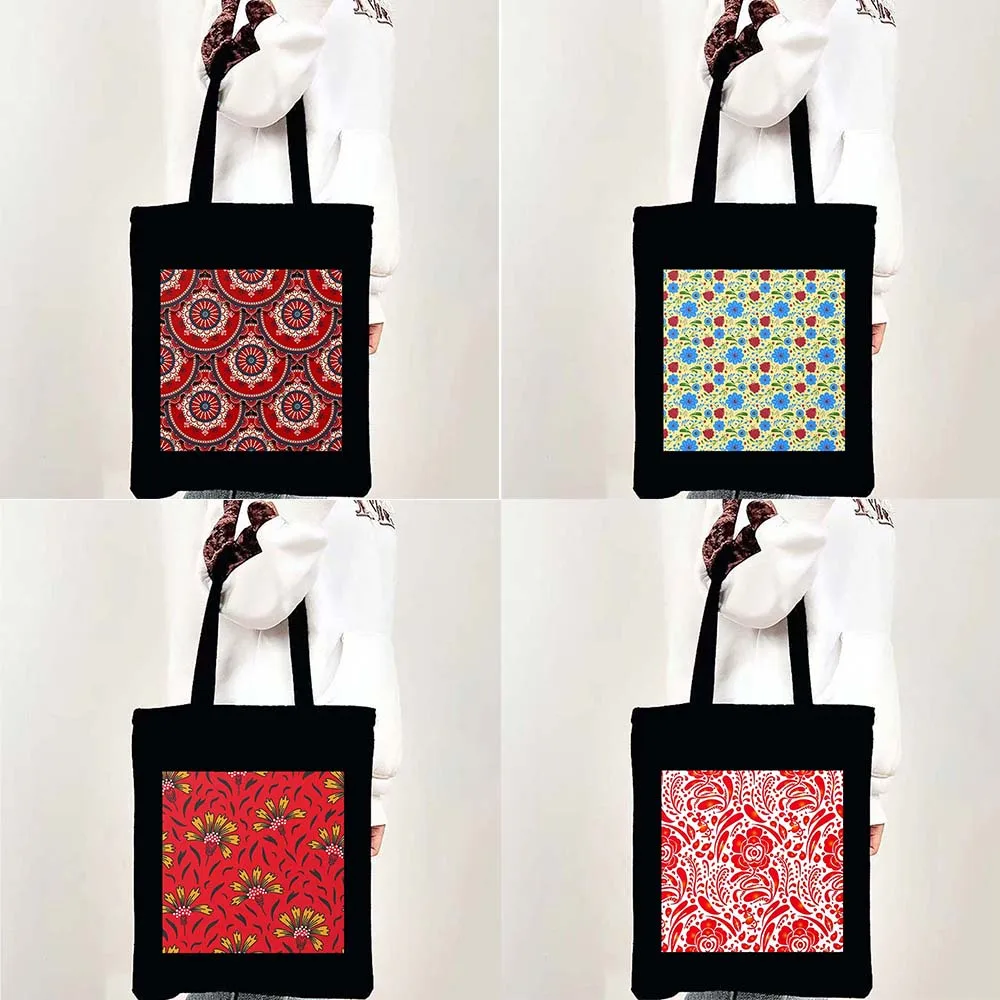 

Женская винтажная Холщовая Сумка-тоут с цветочным принтом